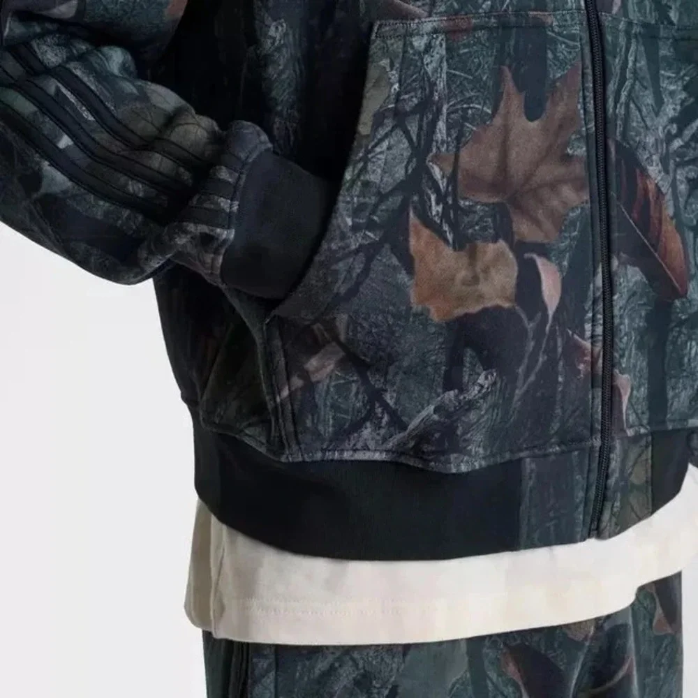 NEW Adidas Camo FZ‎ Full Zip Hoodie Jacket Mens M Track Top 3 Stripe JY2775